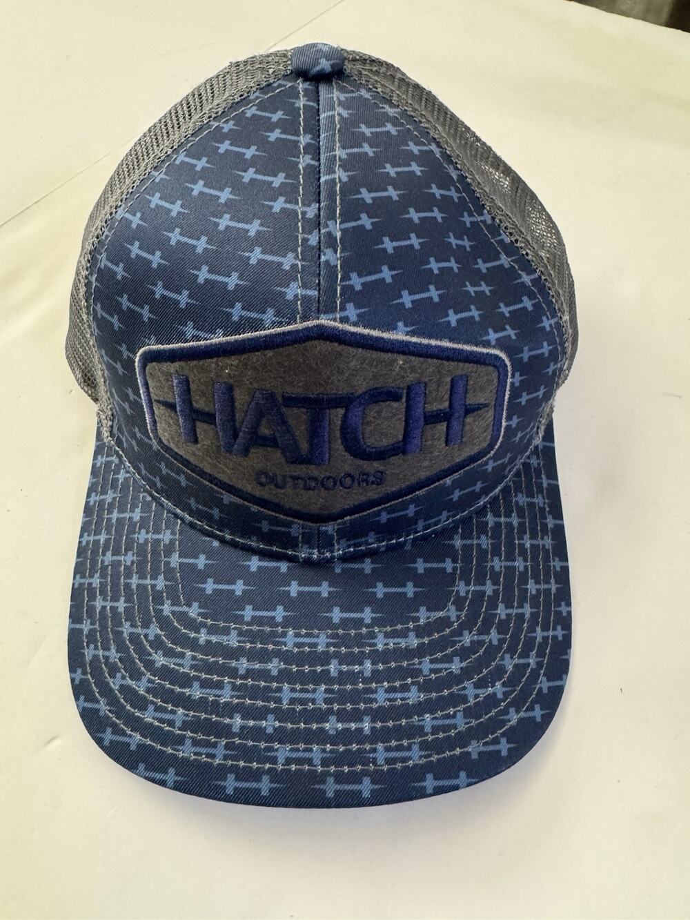 Hatch Outdoors Fly Fishing Hat Cap Snapback Trucker Baseball Blue Gray NEW #7411